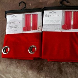 NEW Two Red Shimmering Curtains